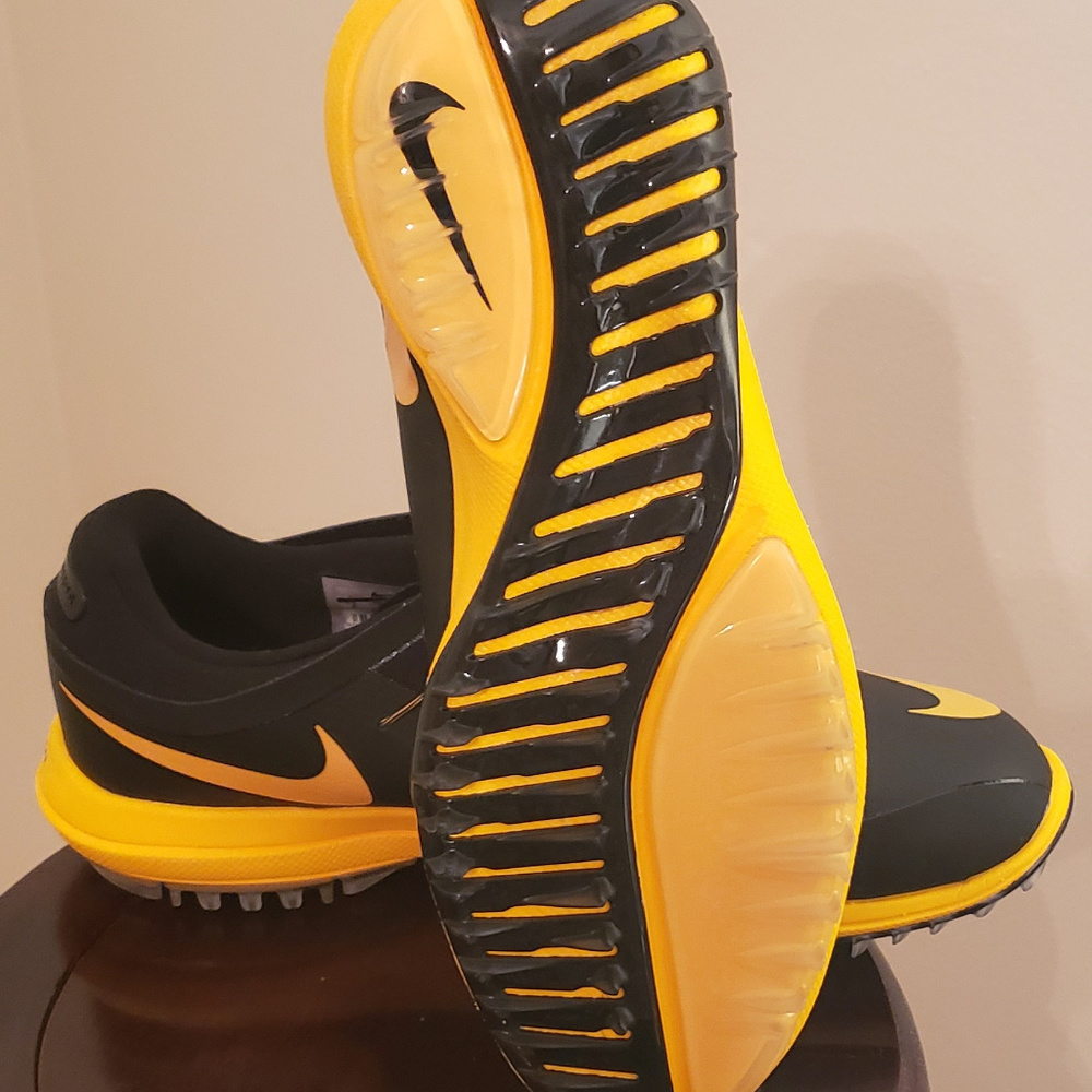 Nike Lunar Control Vapor Black Yellow Golf Cleat